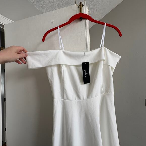 Lulus White Off Shoulder Midi Dress XL New - Picture 3 of 6